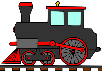 Autorská ilustrace vlaku parní lokomotiva - Hravé stroje